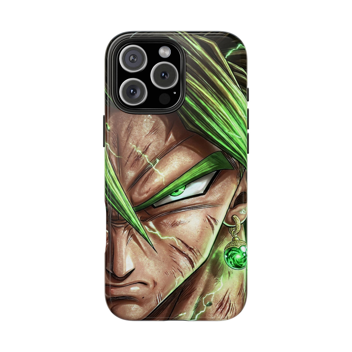 Broli legendary Tough Phone Case — Intense Green Warrior Anime Art, Protective Shockproof iPhone Cover