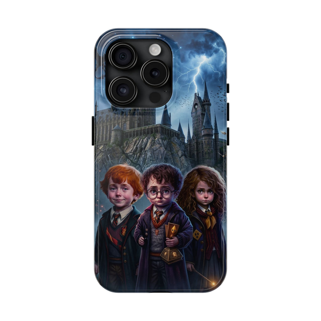 Wizard School Trio  happy potter Phone Case | Magical Castle Illustration