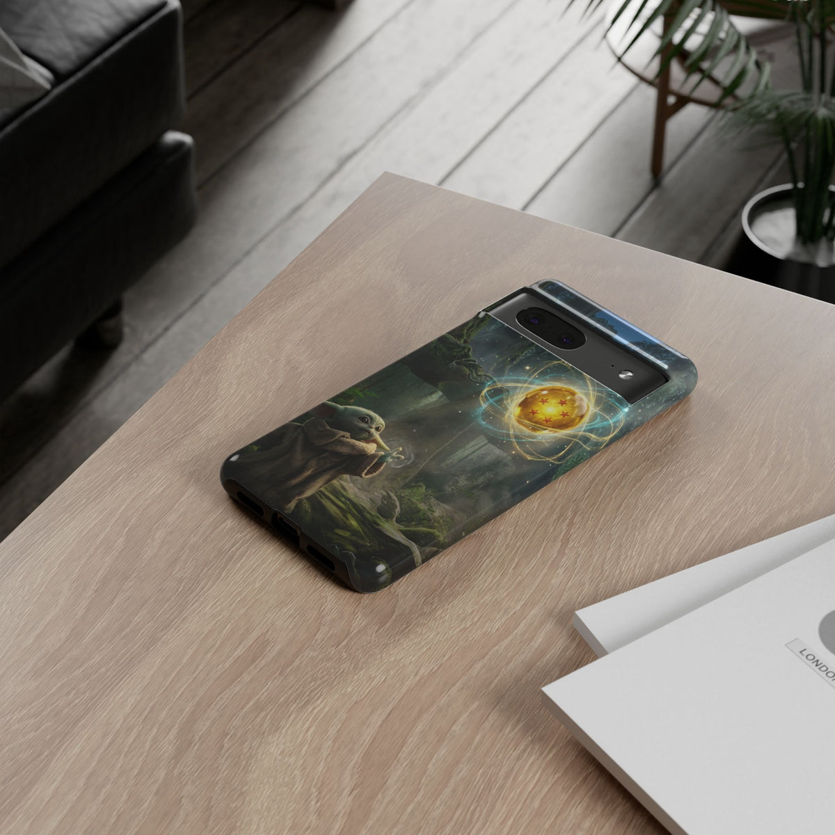 Grogu Dragonball Galaxy Forest Phone Case — Cute Baby Alien Magic Orb Design