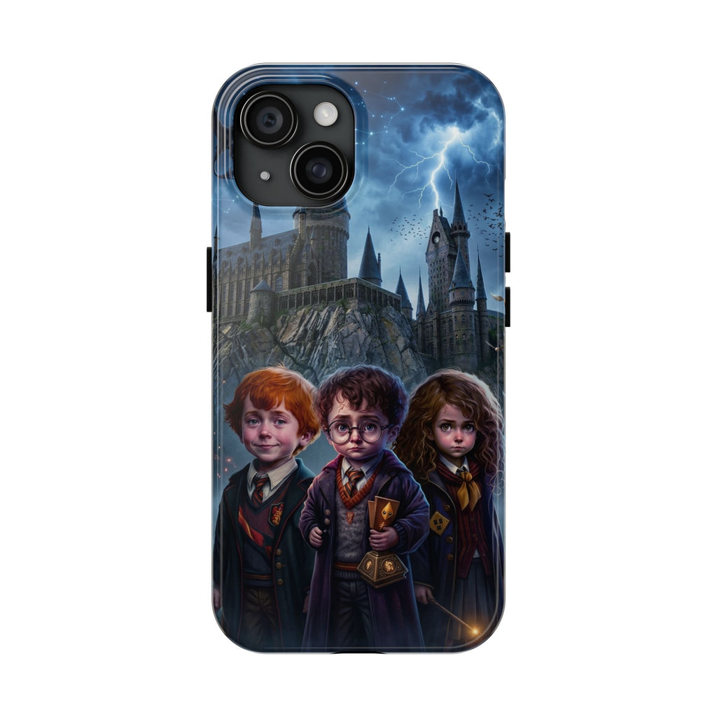 Wizard School Trio  happy potter Phone Case | Magical Castle Illustration