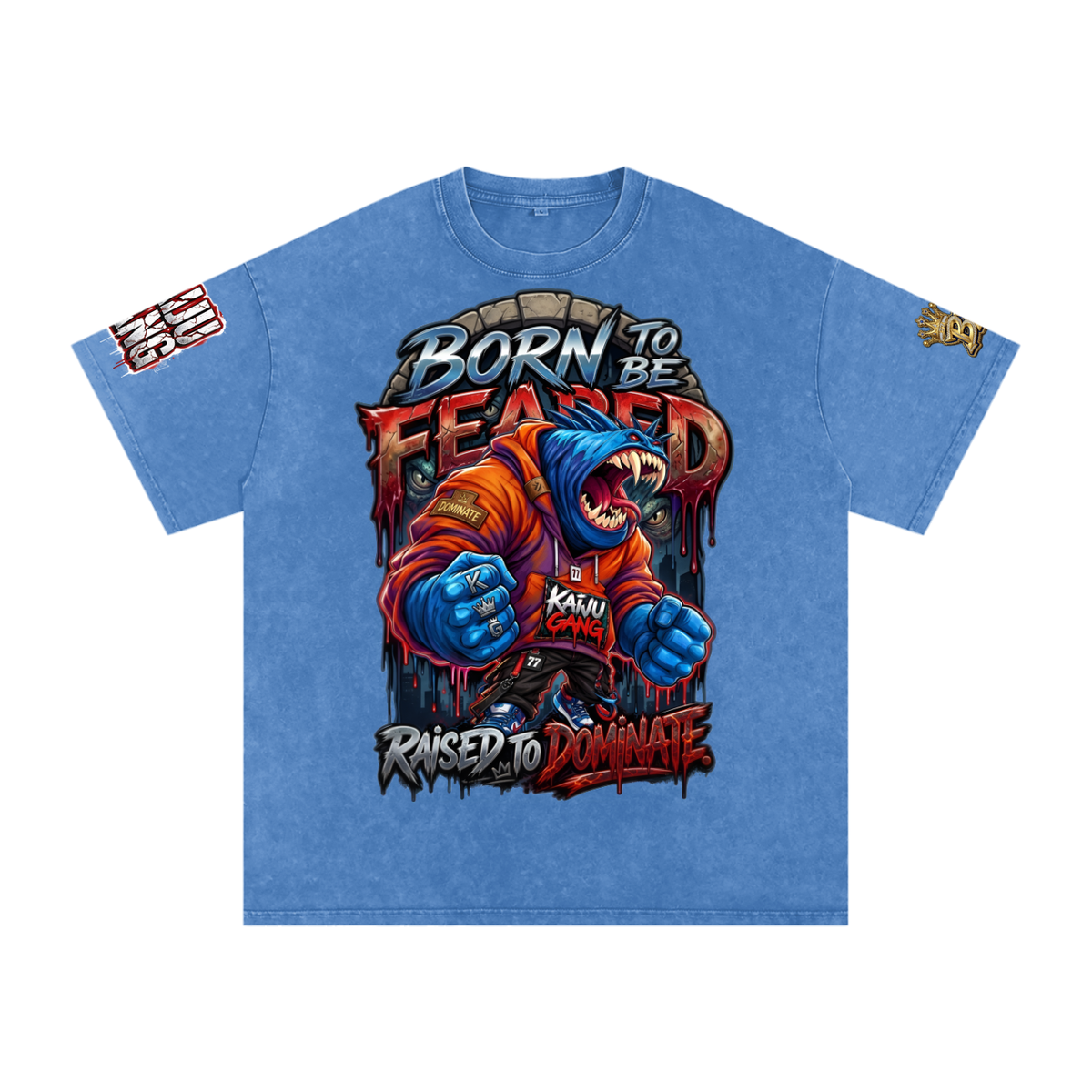 Born to Be Feared Kaiju Gang Graphic Tee | Anime Streetwear Monster T-Shirt | Urban Hip-Hop Fashion