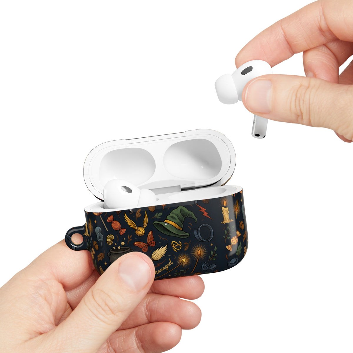 Hogwarts Magical Icons AirPod Case | Witch Hat Cauldron Wand Pattern