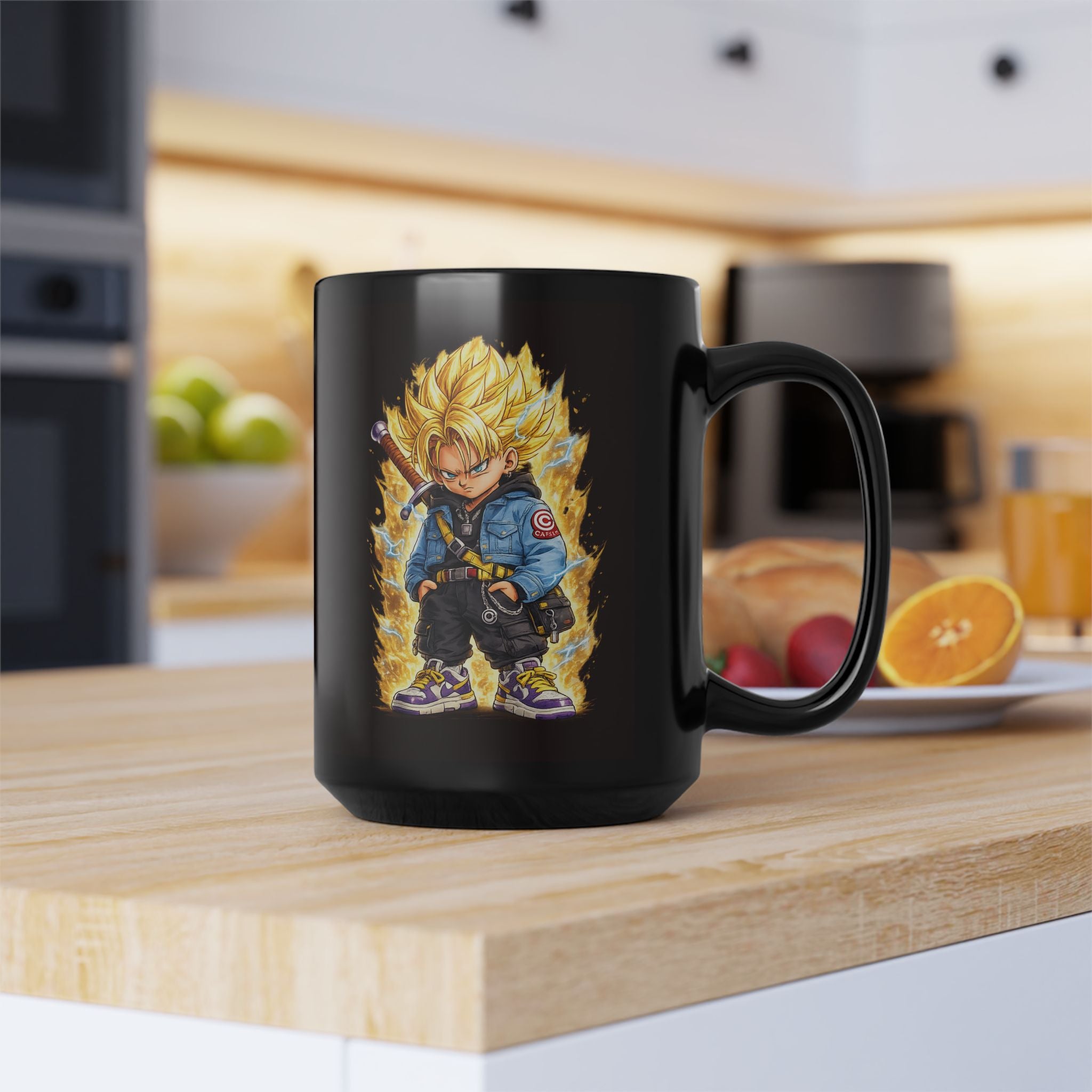Saiyan base form|Super Saiyan Trunks Mug | Black Ceramic Coffee Cup