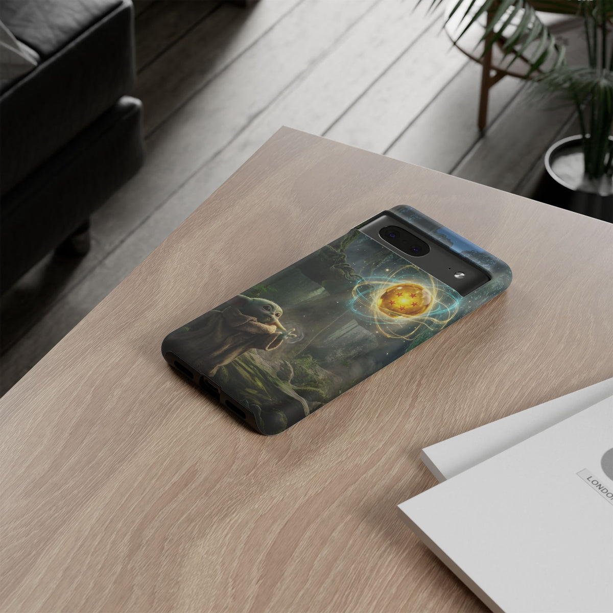 Grogu Dragonball Galaxy Forest Phone Case — Cute Baby Alien Magic Orb Design