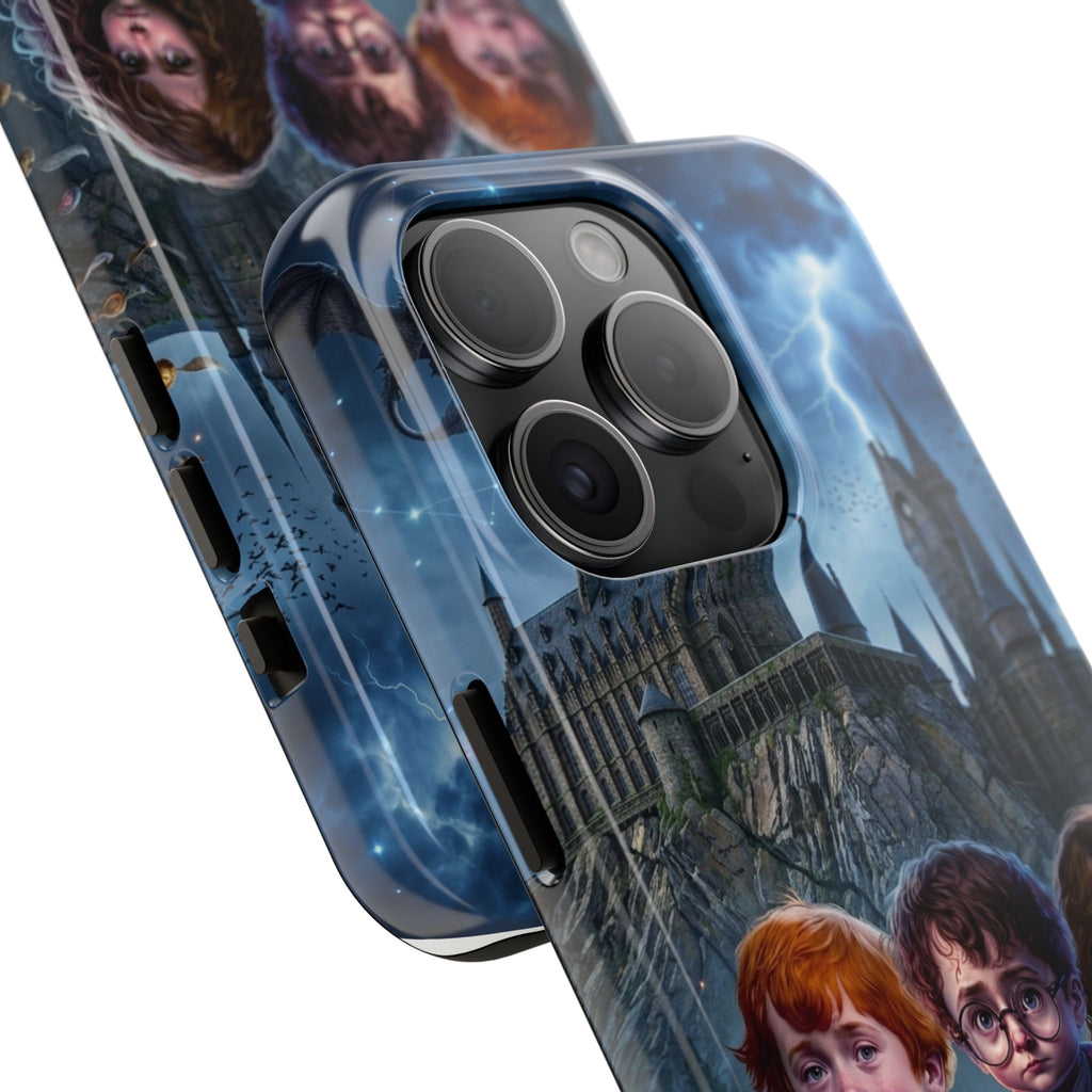 Wizard School Trio  happy potter Phone Case | Magical Castle Illustration