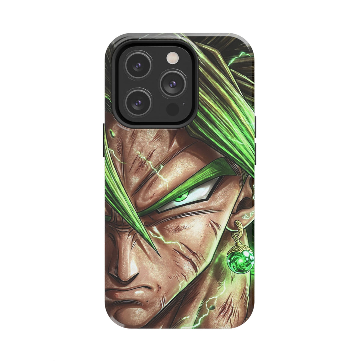 Broli legendary Tough Phone Case — Intense Green Warrior Anime Art, Protective Shockproof iPhone Cover