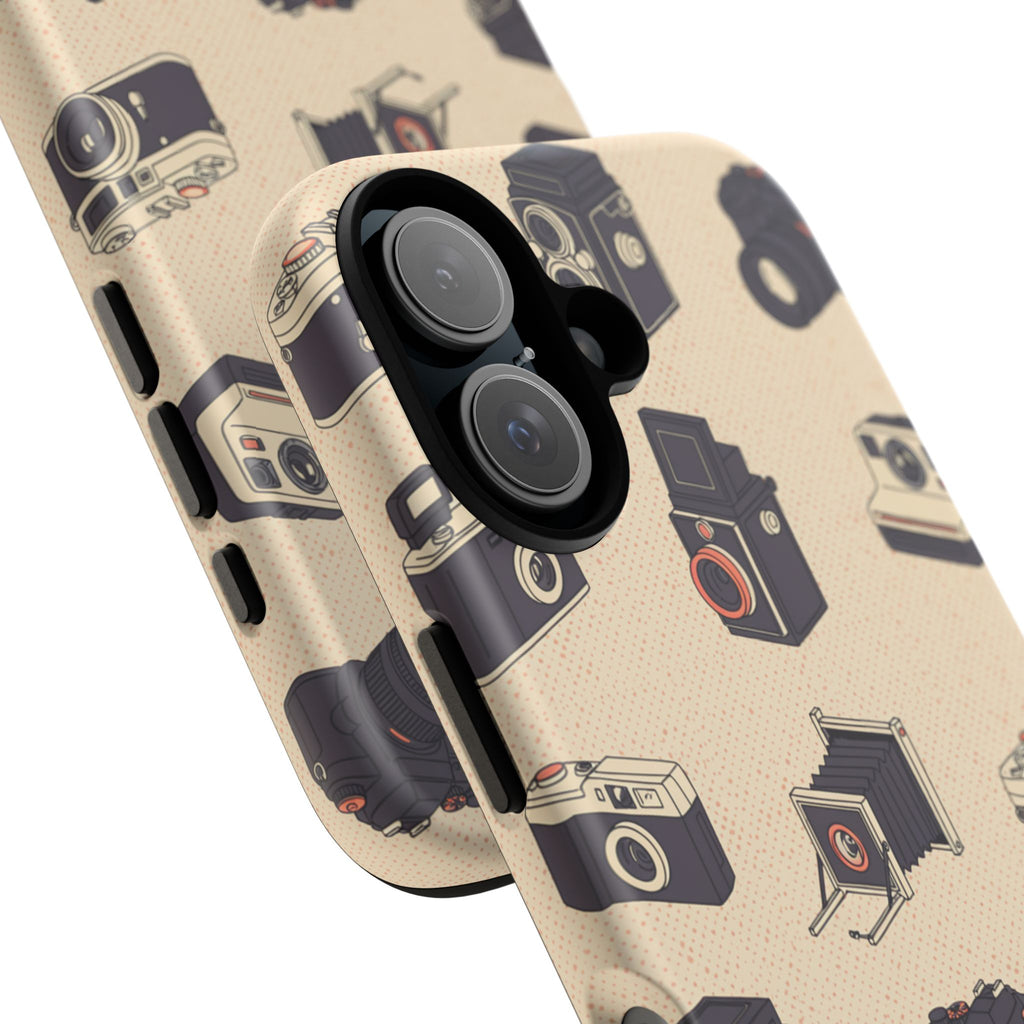 Vintage Camera Pattern Tough Case | Retro Photography Phone Cover