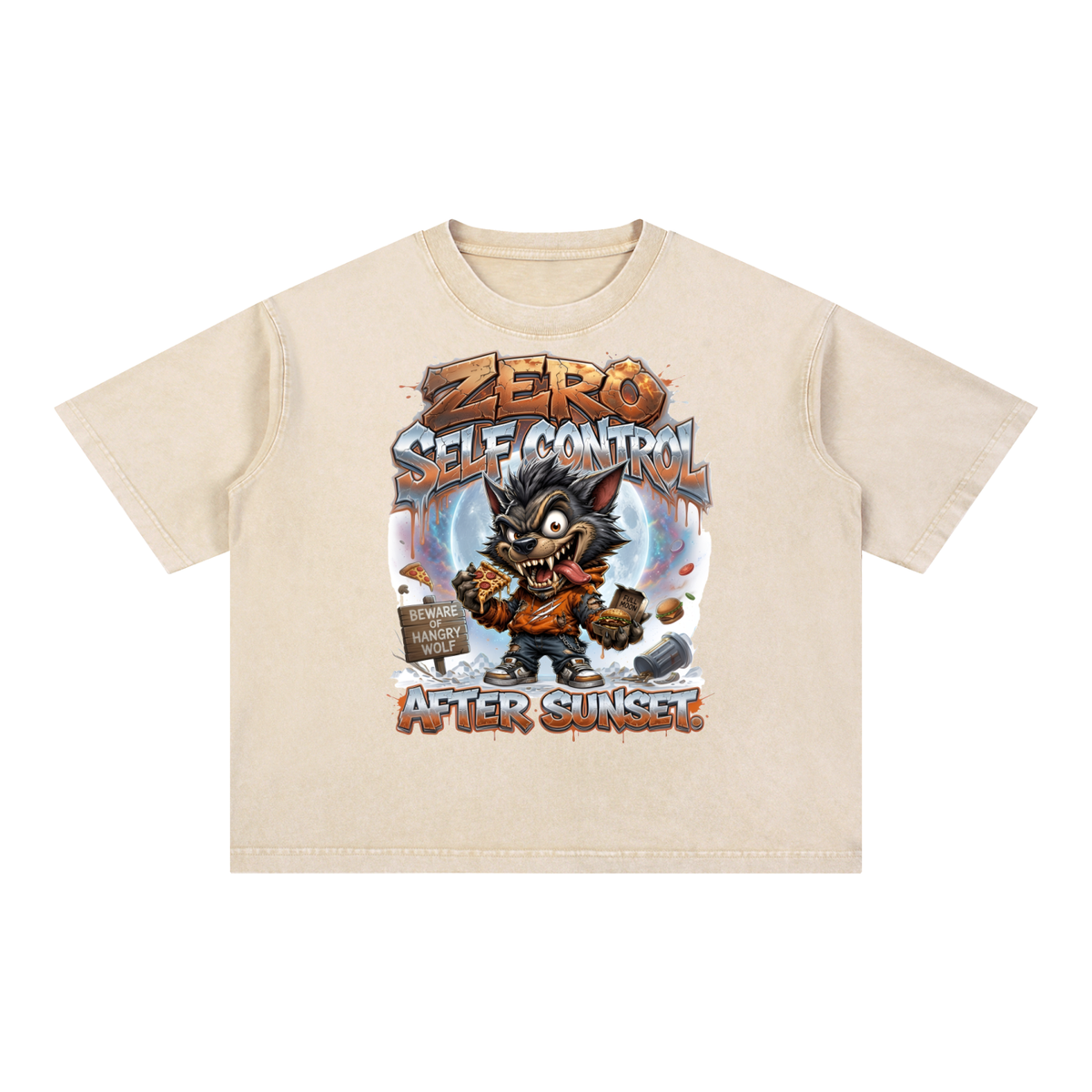 WereWolf Mineral Wash Boxy Cotton T-Shirt