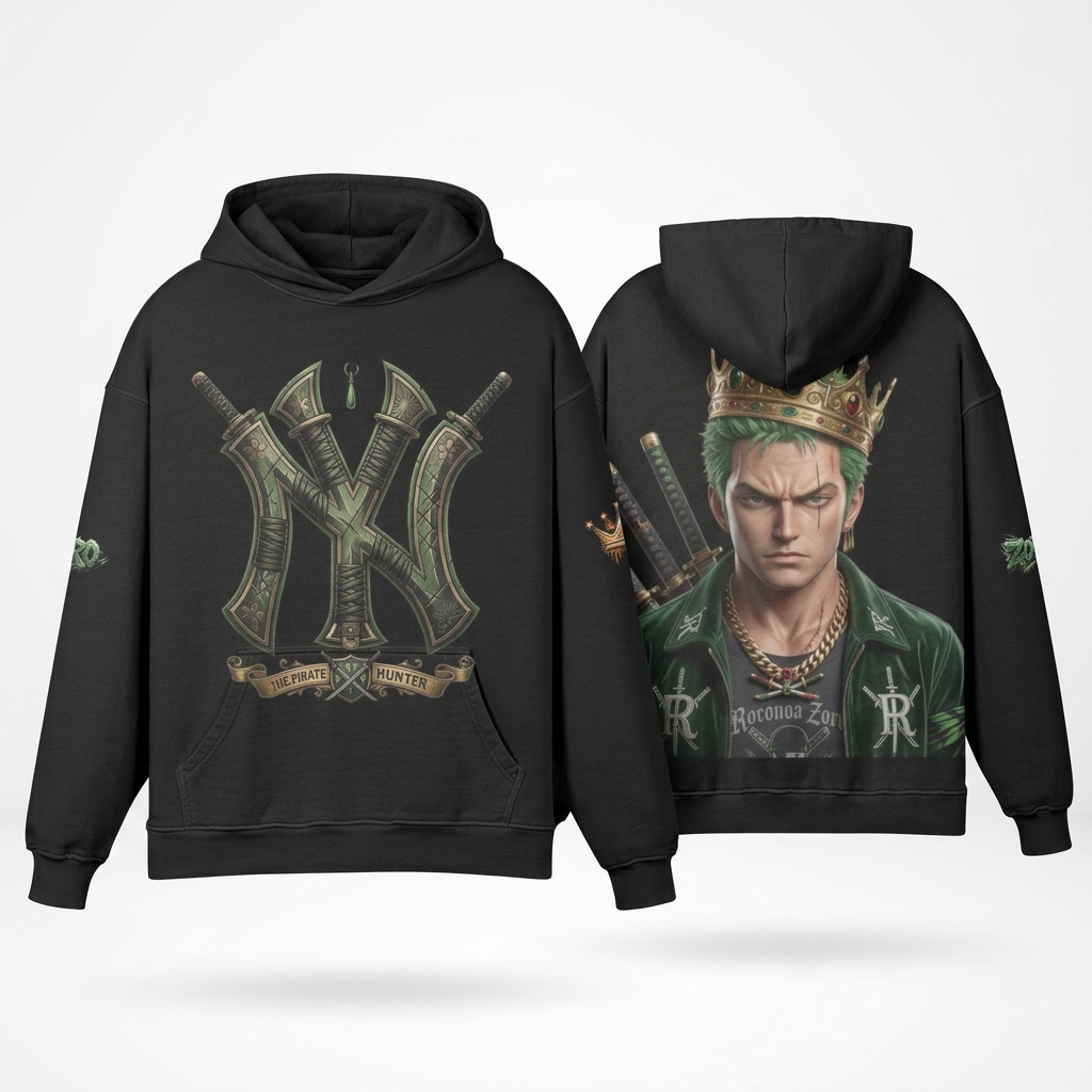 King of the 3 Swords Premium Streetwear Hoodie – Pirate Hunter Edition