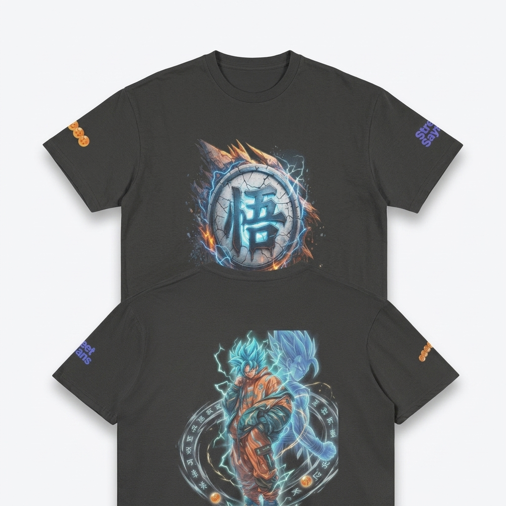 Awakened Power  dragonball inspired Anime Streetwear Tee – Urban Warrior Graphic Shirt