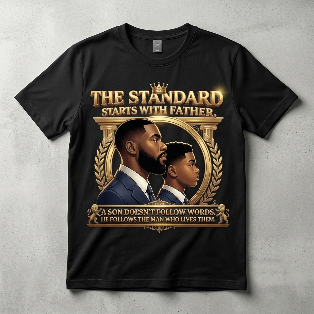 The Standard Starts With Father Shirt | Father & Son Legacy T-Shirt | Inspirational Dad Gift | Father's Day Tee | Family Values Apparel