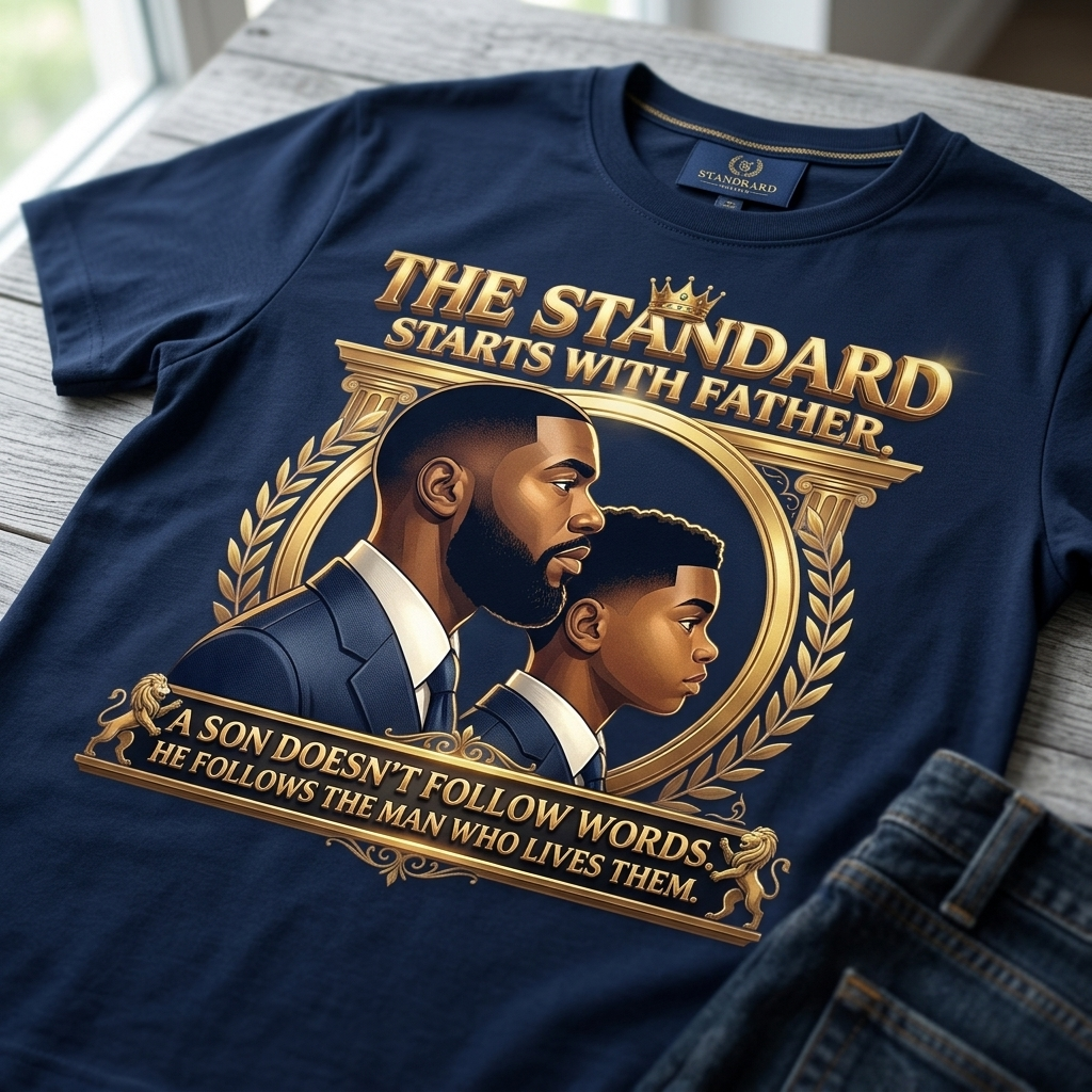 The Standard Starts With Father Shirt | Father & Son Legacy T-Shirt | Inspirational Dad Gift | Father's Day Tee | Family Values Apparel