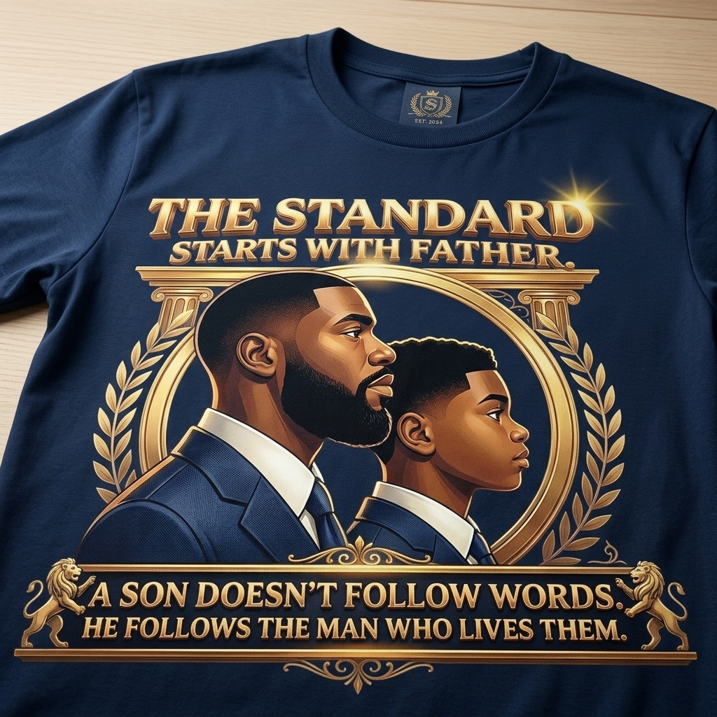 The Standard Starts With Father Shirt | Father & Son Legacy T-Shirt | Inspirational Dad Gift | Father's Day Tee | Family Values Apparel