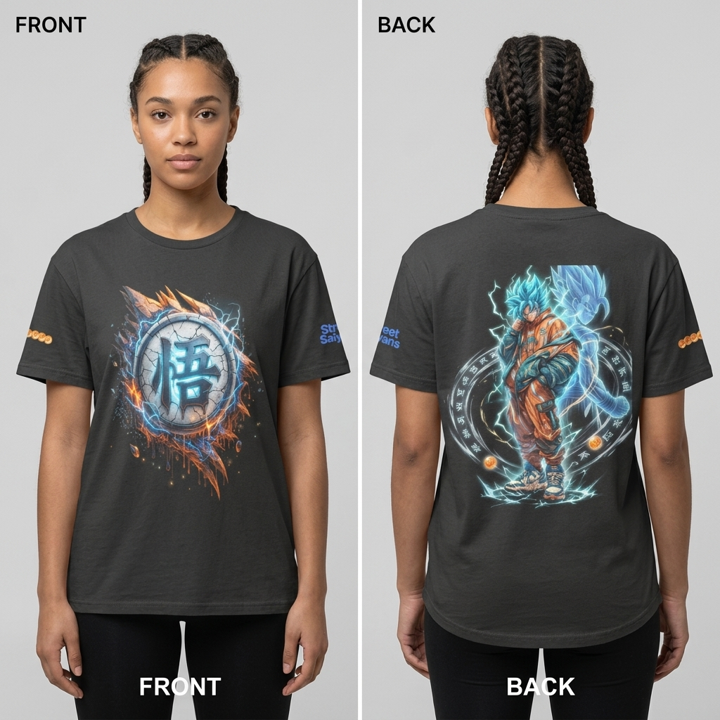 Awakened Power  dragonball inspired Anime Streetwear Tee – Urban Warrior Graphic Shirt